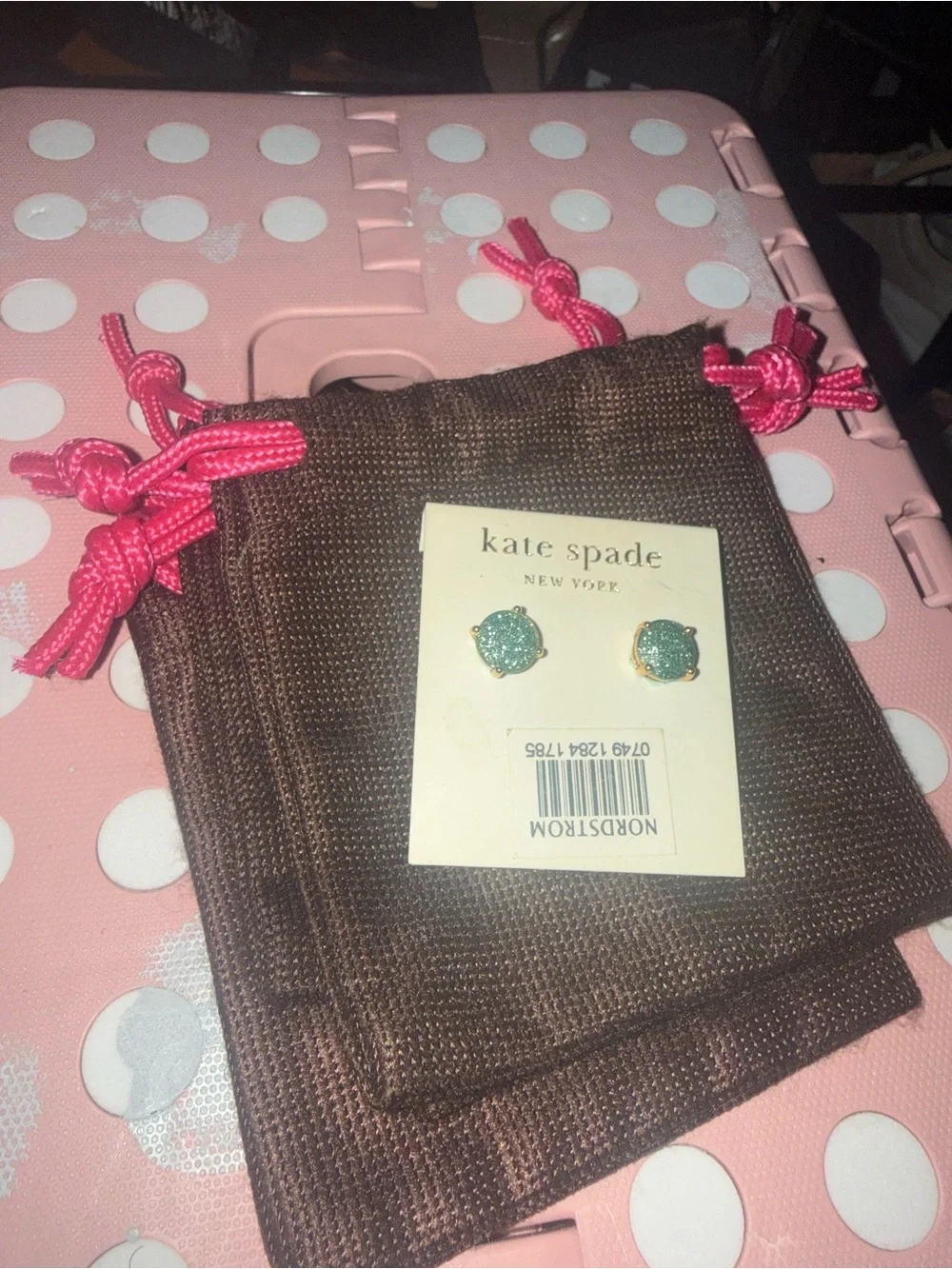 kate spade New York Girls Glitter Stud Earrings - Turquoise